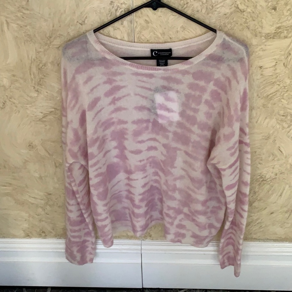 C By Bloomingdale’s Lilac Blush Tie Dye Cashmere Sweater Medium